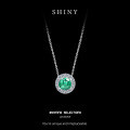 Metal Alloy New Floral Ice-Cut Green Zircon Necklace-0-4