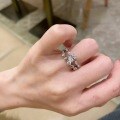 Sterling Silver 1-Carat Moissanite Engagement Ring Set with Stackable Bands-0-0