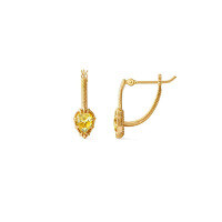 wholesale S925 sterling silver gold-plated multi-combination ear clips with yellow crystal, Japanese-inspired light luxury court-style retro leaf ear cuffs for women-Citrine Ear Clips>925 Silver