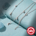 wholesale 925 Sterling Silver Classic Star and Moon Diamond-Studded Layering Women's Necklace, Fashion INS Cross-Border Hot Seller-0-3