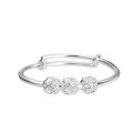 wholesale 990 Silver Children's Bracelet Ethnic Style Hollow Beaded Push-Pull Sliding Adjustable Baby Bangle-0-4