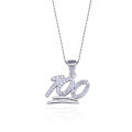 wholesale S925 sterling silver zircon inlaid creative 100-point pendant student exam full score necklace wholesale-0-4