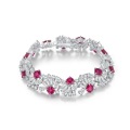 wholesale S925 Silver Cross-Border Hot-Sell Light Luxury Vintage Style Lab-Cultivated Ruby, Sapphire, and Emerald Fully Diamond Bracelet with High-End Elegant Appeal-0-5