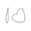 wholesale S925 Sterling Silver New Heart-shaped Hoop Earrings for Women, High-end Feeling, Cross-border Amazon Best-selling Moissanite Earrings, Ready for Wholesale-0-5