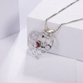 wholesale 925 Silver Enamel Natural Amethyst Pendant Necklace with Designer High-End Gemstone Peter Pan Heart-0-3