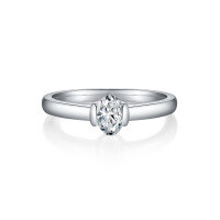 wholesale S925 silver gold-plated oval 05ct moissanite ring light luxury fashion engagement ring for women cross-border live streaming-Oval 0.5ct Moissanite Ring  US Size 6