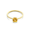 wholesale S925 Sterling Silver Gold-Plated Japanese Light Luxury Minimalist Natural Citrine Birthstone Ring for Women Ready-to-Ship Wholesale-0-4
