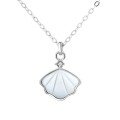 wholesale S925 Sterling Silver Diamond-Inlaid One Shell Pendant Necklace, Niche Design, Versatile, TikTok Same Style, Women's Stylish Collarbone-0-4