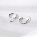 wholesale S925 Sterling Silver Hoop Ear Studs Minimalist Unisex Trendy Matching Fashion Versatile Ear Piercing Maintenance Plain Silver Circle Earrings-0-3