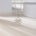 wholesale S925 Sterling Silver Cross-Border Europe and America New Style Necklace, Snowflake Pendant with Zirconia for Women-0-1