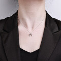 Sterling Silver Bow Minimalist Pendant Necklace, Hypoallergenic Wholesale New Arrival-0-2