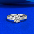 wholesale S925 Silver Four-Prong Setting 65mm Round Diamond Girlfriend Ring for Xiaohongshu Cross-Border Live Streaming-0-0
