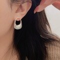 wholesale S925 sterling silver glossy handbag earrings for women, small and unique design, versatile and high-end, new French-style ear accessories-0-2