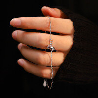 wholesale S925 Sterling Silver Bohemian Style Orchid Anklet with Floral Combination and Mixed Elements, Exuding a Fresh, Sweet, and Ethereal Charm-Lily of the Valley Anklet 925 Silver