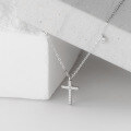 wholesale S925 Sterling Silver Fashionable and Unique Full Diamond Cross Necklace with Design Sense and Elegance for Women Y01316-0-2