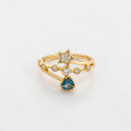 wholesale S925 silver jewelry, small and sweet style, spring new collection, London blue topaz ring-0-2