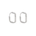 wholesale S925 Sterling Silver Geometric Square Ear Studs for Women, Minimalist Style, Small and Unique, Ins, Temperament Silver Earrings-0-6