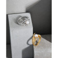 wholesale S925 Sterling Silver Women's Ring with Irregular Pearl Texture, Korean Version INS Niche Light Luxury Design-0-1