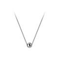 wholesale S925 Sterling Silver Women's Japanese and Korean Style Beaded Ball Short Necklace Trendy Small Silver Ball Collarbone Chain D3936-0-3