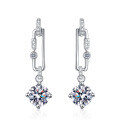 wholesale S925 Sterling Silver New Moissanite Earrings for Women, Premium Tassel Drop Style, Versatile and Ready to Ship Wholesale-0-4