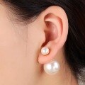 wholesale 925 Silver French Minimalist Luxury Large and Small Pearl Elegant Ear Studs for Women, Versatile Ear Pearls Simple High-End Earrings-0-3
