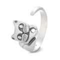 wholesale Metal S925 Sterling Silver, Minimalist Cute Three-Dimensional Cat Design Open Adjustable Ring, Instagram Viral Trendy Index Finger Ring-0-4
