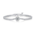 wholesale S925 Sterling Silver Moissanite Bracelet, New European and American Style Light Luxury Handmade Jewelry, Source Direct Wholesale Chain-0-5