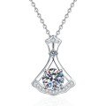 Metal Alloy Cross-border Moissanite Skirt Necklace, Elegant 1-Carat Women's Choker Wholesale-0-3