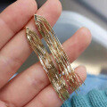 wholesale AU750 18K Gold Custom Tassel Earrings for Women, Fashion Multi-Layer Elegant Threader Long Drop Earrings-0-2
