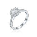 wholesale S925 Sterling Silver Sunflower Zirconia Ring for Women, Designer Wedding Ring with a Sense of Style-0-2