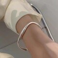 wholesale S925 Sterling Silver Women's Solid Irregular Fashionable and Unique Silver Bracelet Light Luxury Temperament Minimalist Style Bangle-0-4
