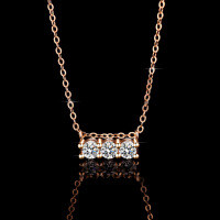 Sterling Silver Moissanite Bow Straight Pendant Necklace-0.3ct D-color moissanite  925 silver