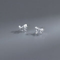 wholesale 999 Silver Naer Sweet Fresh and Sweet Ins Style Small and Unique Design Bow Earrings M06377-0-3