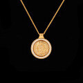 Sterling Silver Rotating Sunflower Compass Pendant with Sand Gold and Diamond Inlay-0-7
