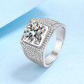 wholesale PT950 plated 925 sterling silver D-color moissanite men's ring,,-0-0