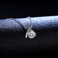 Sterling Silver Pendant with 1-Carat Moissanite, Classic Crossover Necklace for Women-0-1