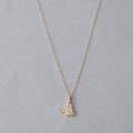 wholesale S925 silver gold-plated with multi-color zirconia butterfly necklace set, designed as a delicate collarbone chain, bracelet, and earrings-0-0