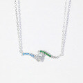 wholesale 925 Silver Fashionable Colorful Zircon Necklace for Women, Versatile Autumn Winter Chic Pendant Sweater Chain, High-End Feel Niche Jewelry Wholesale-0-2
