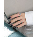 wholesale S925 Sterling Silver Minimalist Versatile Textured Ballpoint Open-Ended Thin Ring for Women, Korean Version Ins Niche Light Luxury Design-0-2