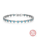 wholesale S925 Sterling Silver Cloud-Pull Jewelry Pear-Shaped Turquoise Cast Tennis Bracelet Luxury Accessories Direct from Manufacturer-0-1