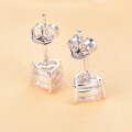 wholesale S925 Sterling Silver Fashion Minimalist Women's Zodiac Birthstone Cubic Zirconia Heart-shaped Stud Earrings-0-2