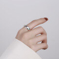 wholesale S925 Sterling Silver European and American Cross-Border Geometric Pattern Zircon Inlaid Creative and Personalized Trendy and Versatile Open Ring-0-2