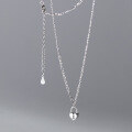 wholesale S925 sterling silver retro luxury heart-shaped pendant with openwork and small lock necklace D9250-0-2