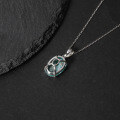 wholesale S925 Sterling Silver Green Spinel Necklace Collarbone Chain Minimalist Elegant Gem Pendant New Arrival-0-2