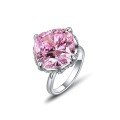 wholesale 925 Silver High Carbon Diamond 8ct Chubby Square 14*14 Pink Cushion Cut-0-5