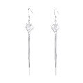 wholesale S925 Sterling Silver Korean-style Special Crown Love Heart Movable Hollow Pendant Lady's Earrings-0-4