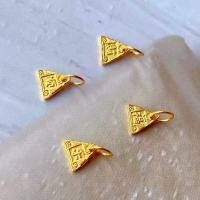 wholesale Gold-plated S925 Silver Joy Triangle Pendant for DIY Bracelet Necklace Accessories, Handcrafted Cord Charm Decoration-One word