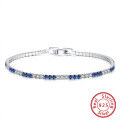 wholesale S925 Sterling Silver Cloud-Pull Jewelry Blue and White Zircon Tennis Bracelet 20mm, Fashionable and Versatile Direct from Manufacturer-0-5