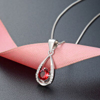 wholesale 925 Sterling Silver Zircon Teardrop Necklace for Women, Minimalist and Unique, Luxurious and Sophisticated Collarbone Chain with Pendant-White gold single pendant 925 silver