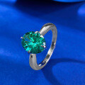 wholesale S925 Silver New Simulated Emerald 8*10 Oval Ring for Women, Simple Engagement Ring by Mujing Jewelry-0-2
